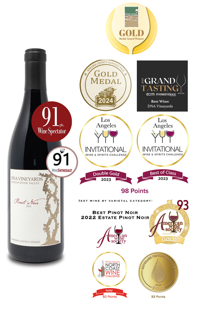 DNA-award-composite DNA Vineyards 2019 RRV Pinot Noir